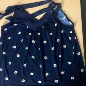Blue blouses with small floral design